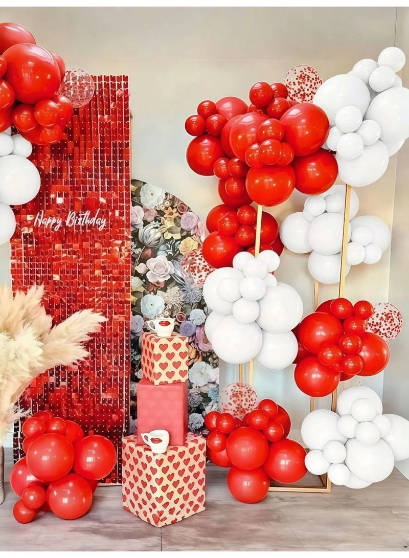 Valentine’s Day Decorations Balloon Set – 40-Piece Red, White & Confetti Balloons Creating a Warm and Romantic Atmosphere for Valentine’s Day Celebrations, Romantic Surprises, and Anniversaries - Image 3